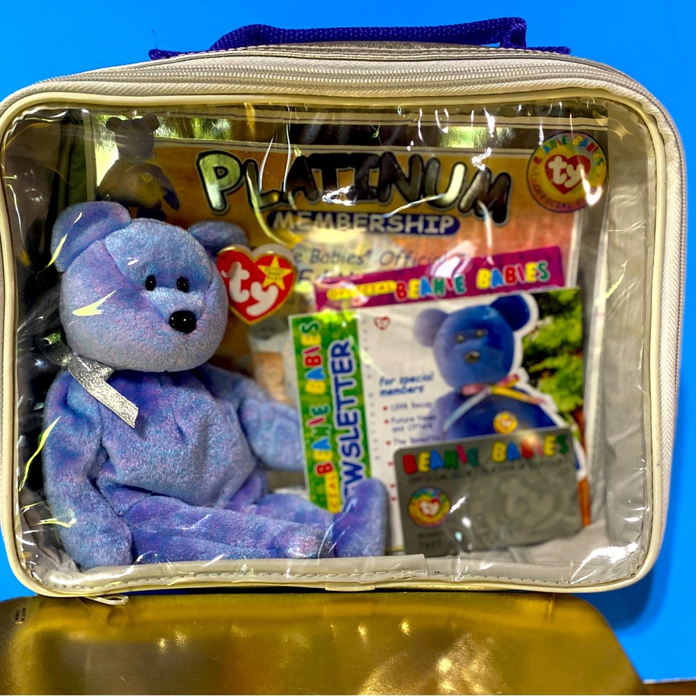 Ty BEANIE BABY VTG 1999 TOTE WITH NWT ORIGINAL CUBBY II BEAR CERTIFICATE & MORE